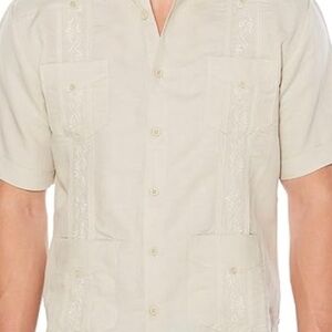 Cubavera Cream Casual Button Down Shirt